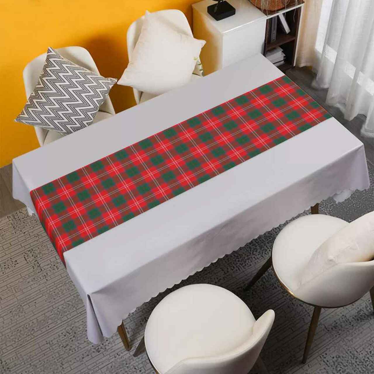 Clan Chisholm Modern Tartan Table Runner Cotton LF91 Chisholm Modern Tartan Tartan Table Runner   