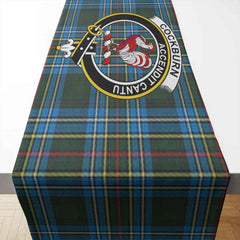 Clan Cockburn Tartan Crest Table Runner Cotton LT77 Cockburn Tartan Tartan Table Runner   