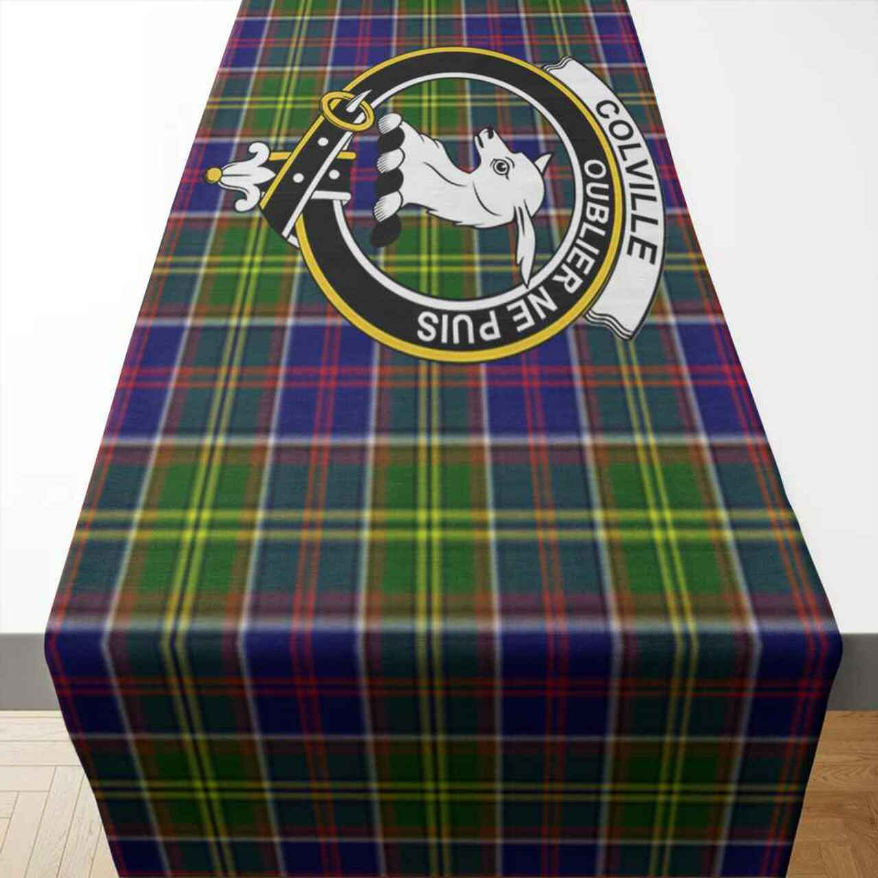 Clan Colville Tartan Crest Table Runner Cotton TG44 Colville Tartan Tartan Table Runner   