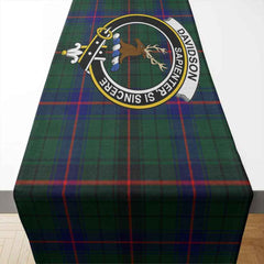 Clan Davidson Tartan Crest Table Runner Cotton AP54 Davidson Tartan Tartan Table Runner   