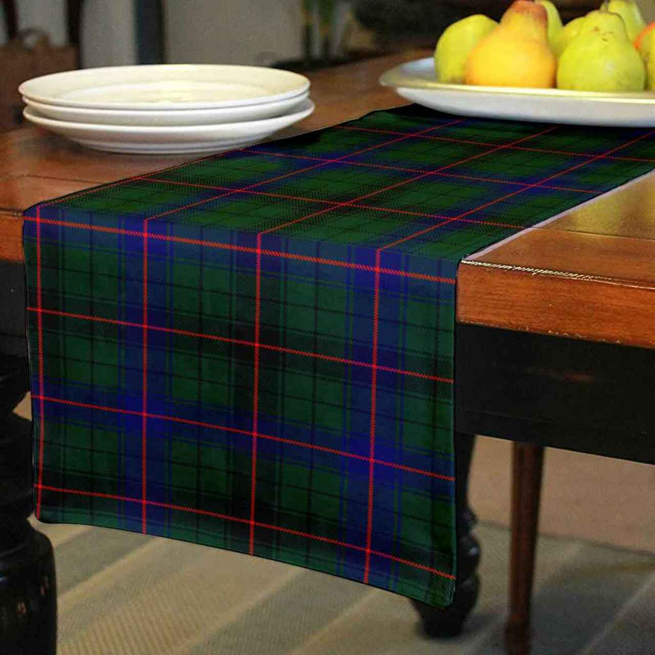 Clan Davidson Modern Tartan Table Runner Cotton WP53 Davidson Modern Tartan Tartan Table Runner   