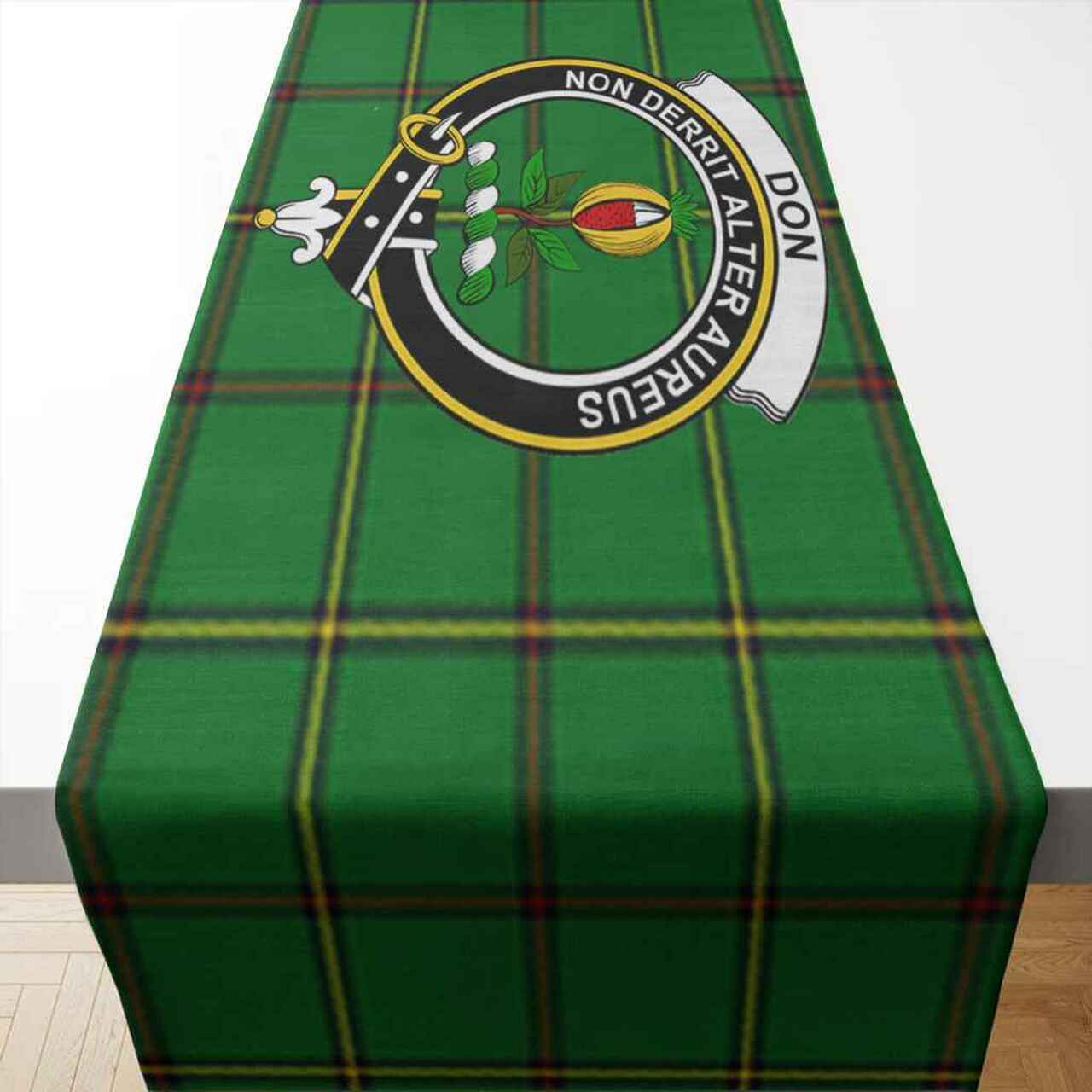 Clan Don Tartan Crest Table Runner Cotton GE81 Don Tartan Tartan Table Runner   