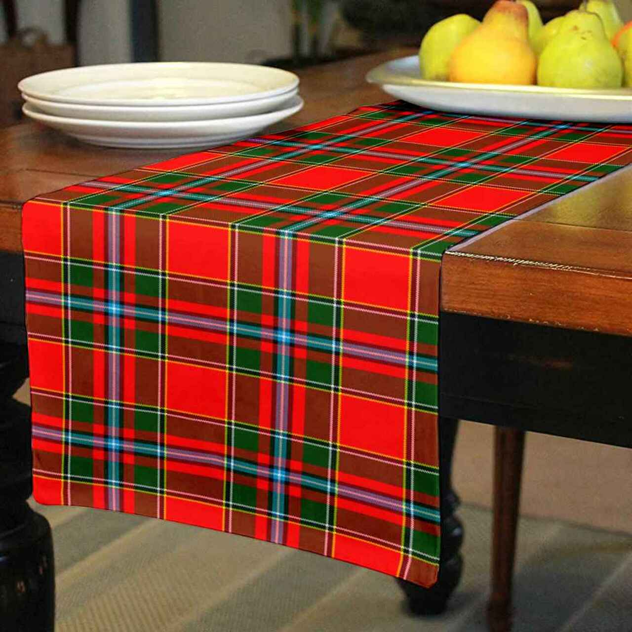 Clan Drummond of Perth Tartan Table Runner Cotton FD77 Drummond of Perth Tartan Tartan Table Runner   