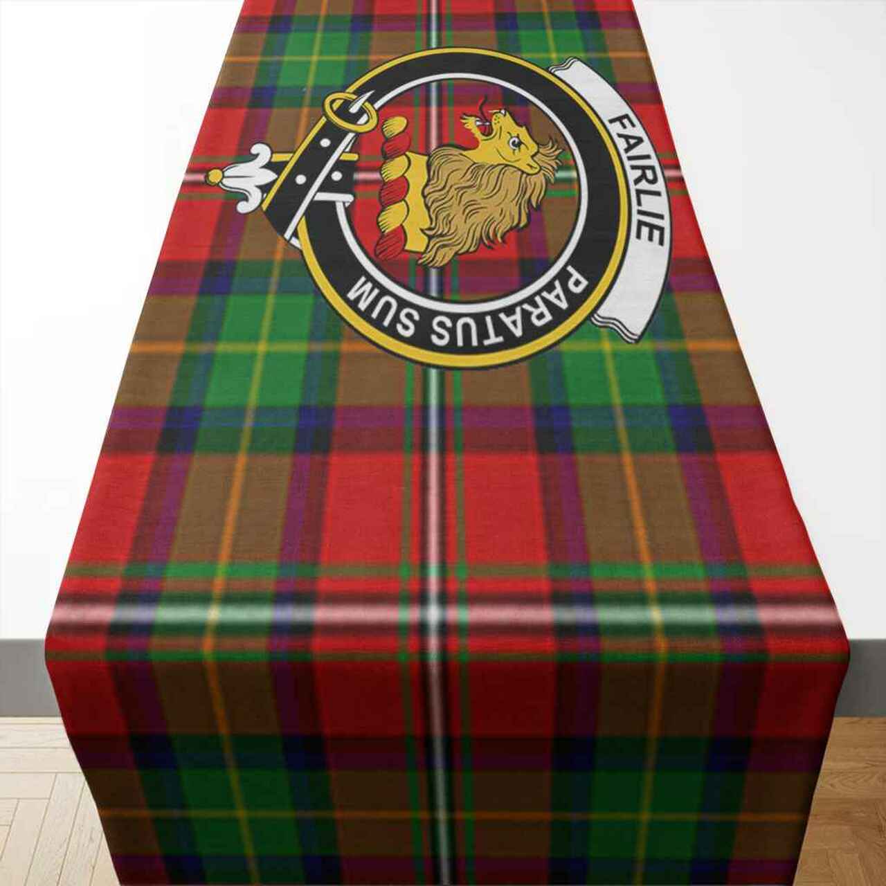 Clan Fairlie Tartan Crest Table Runner Cotton OC24 Fairlie Tartan Tartan Table Runner   