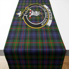 Clan Fleming Tartan Crest Table Runner Cotton EP58 Fleming Tartan Tartan Table Runner   