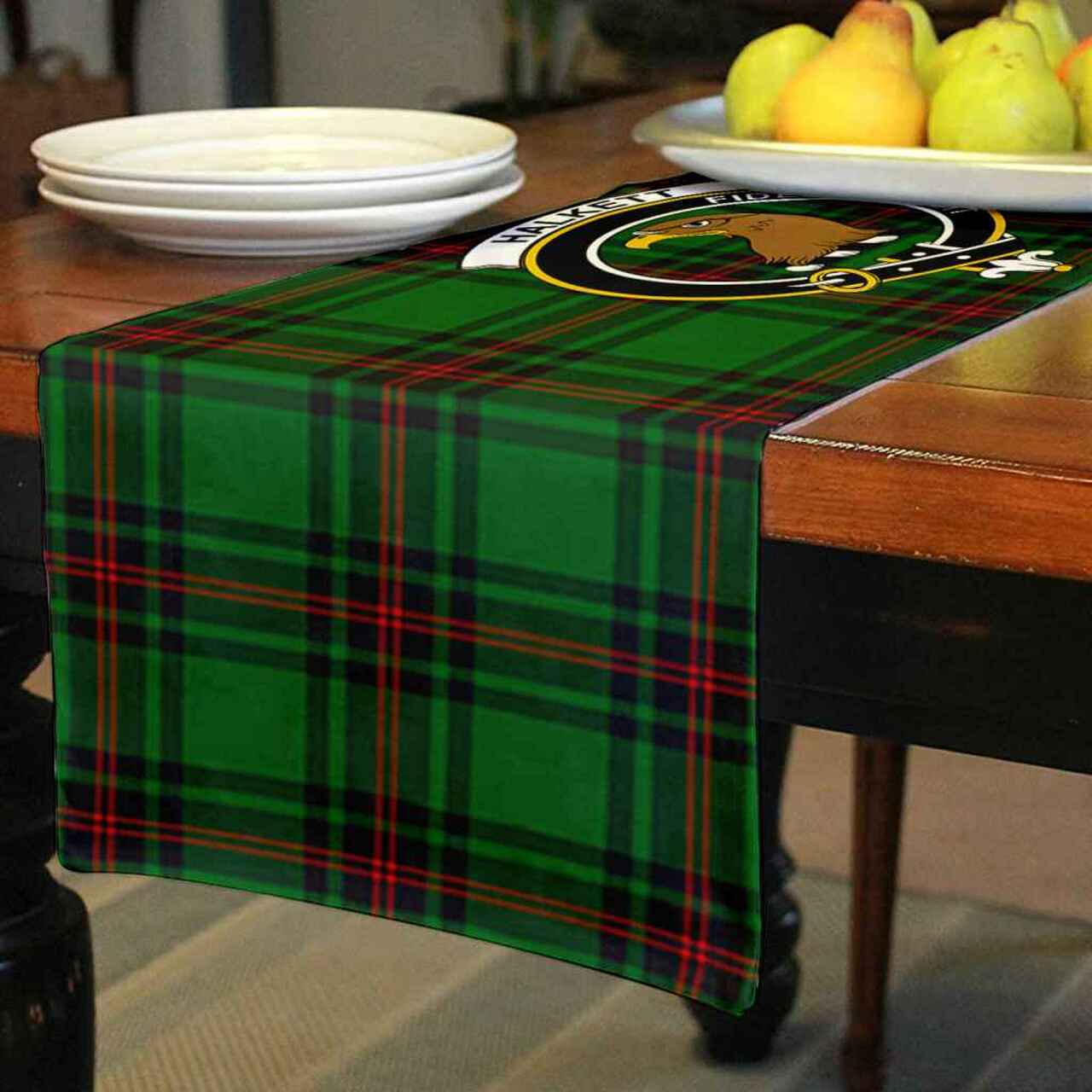 Clan Halkett Tartan Crest Table Runner Cotton VN18 Halkett Tartan Tartan Table Runner   