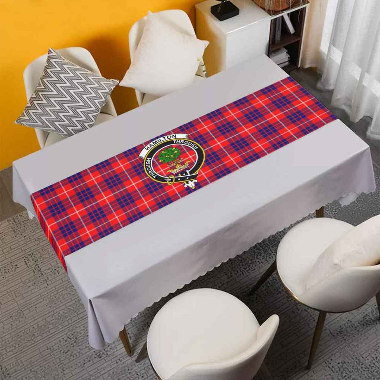 Clan Hamilton Tartan Crest Table Runner Cotton LJ34 Hamilton Tartan Tartan Table Runner   