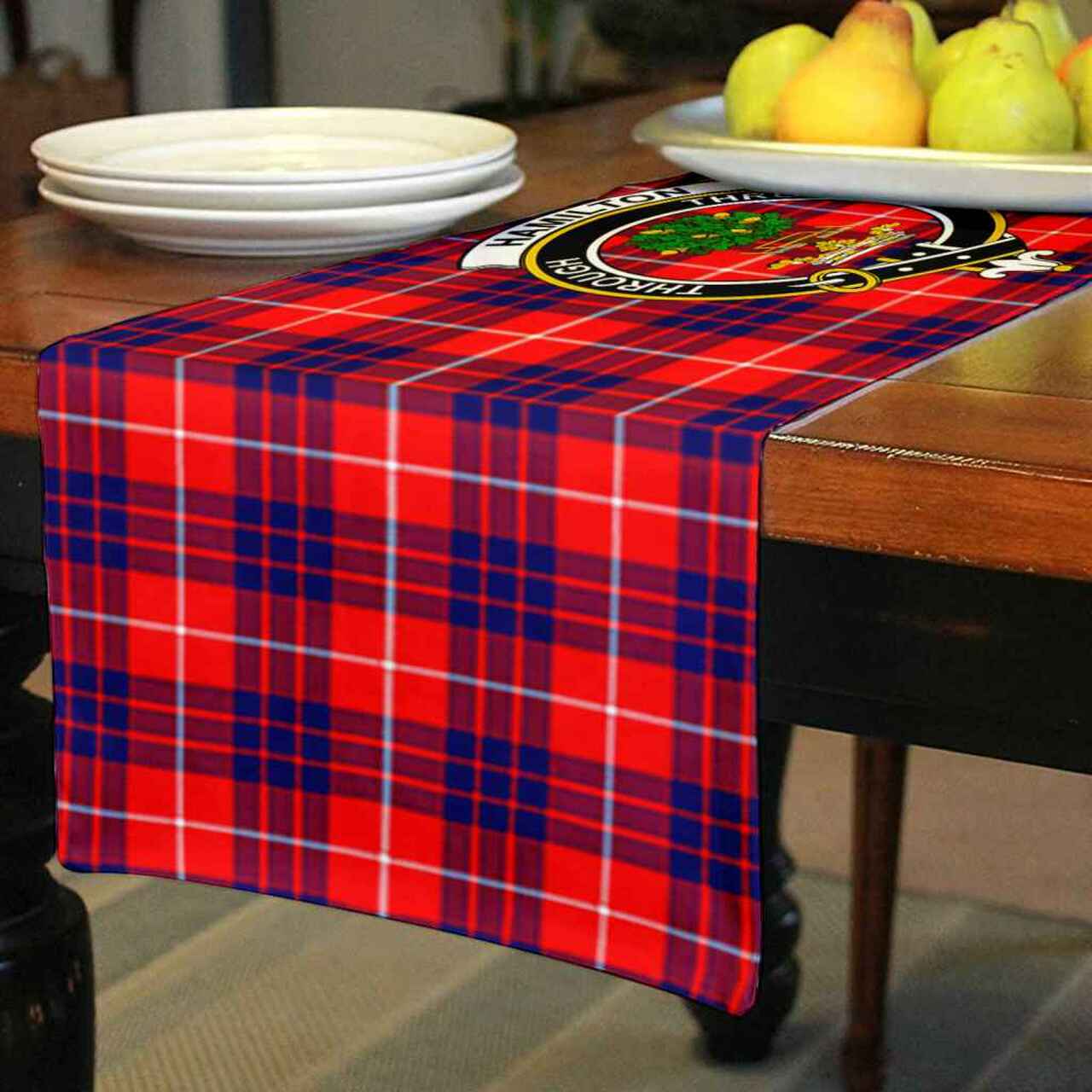 Clan Hamilton Tartan Crest Table Runner Cotton LJ34 Hamilton Tartan Tartan Table Runner   