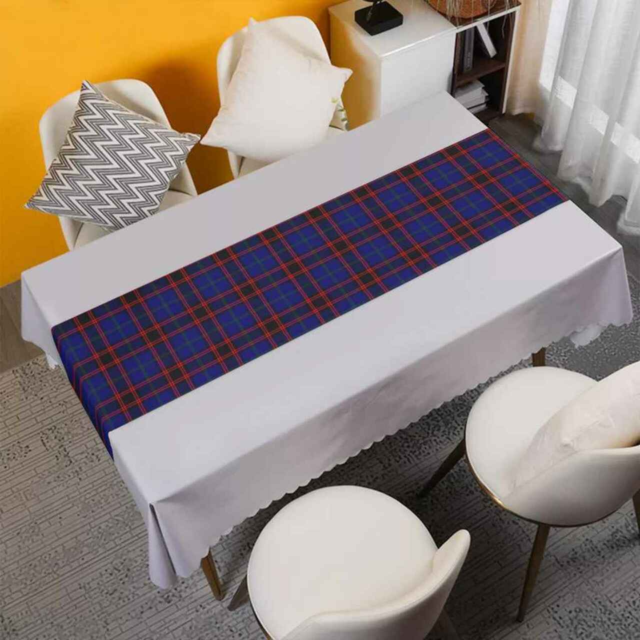 Clan Home Modern Tartan Table Runner Cotton JQ47 Home Modern Tartan Tartan Table Runner   