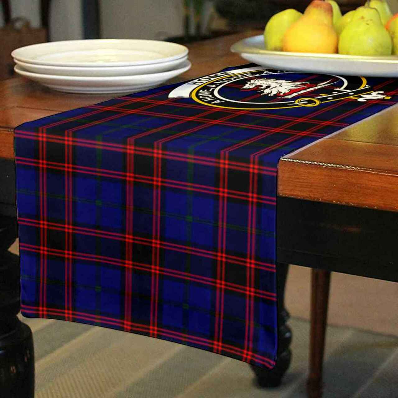 Clan Home (or Hume) Tartan Crest Table Runner Cotton ZQ13 Home (or Hume) Tartan Tartan Table Runner   