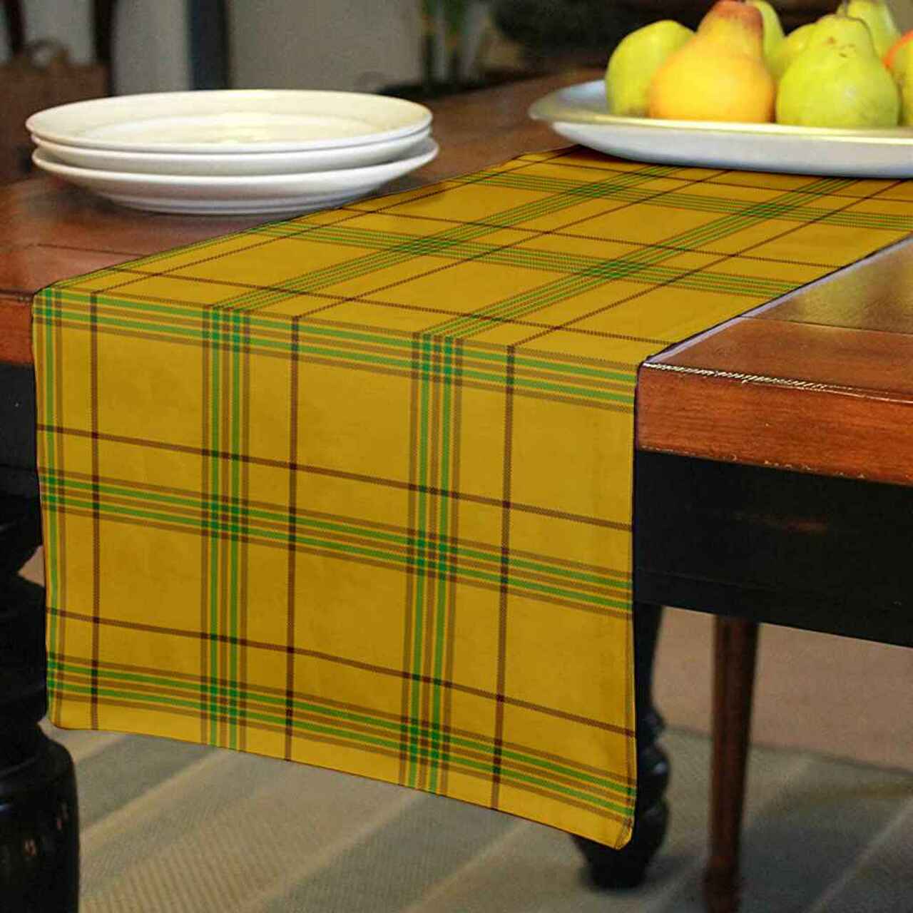 Clan Houston Tartan Table Runner Cotton PN42 Houston Tartan Tartan Table Runner   