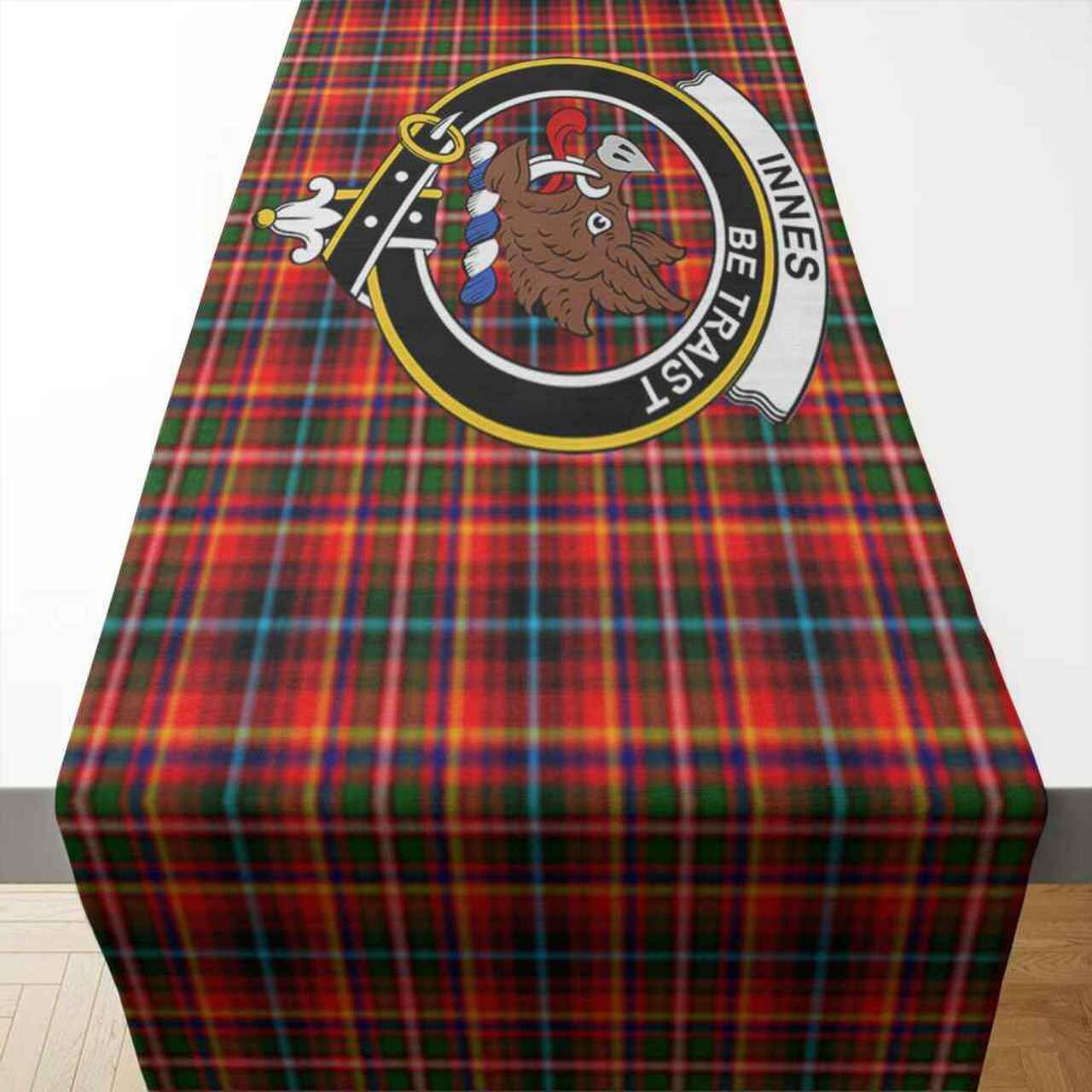 Clan Innes Tartan Crest Table Runner Cotton AR14 Innes Tartan Tartan Table Runner   