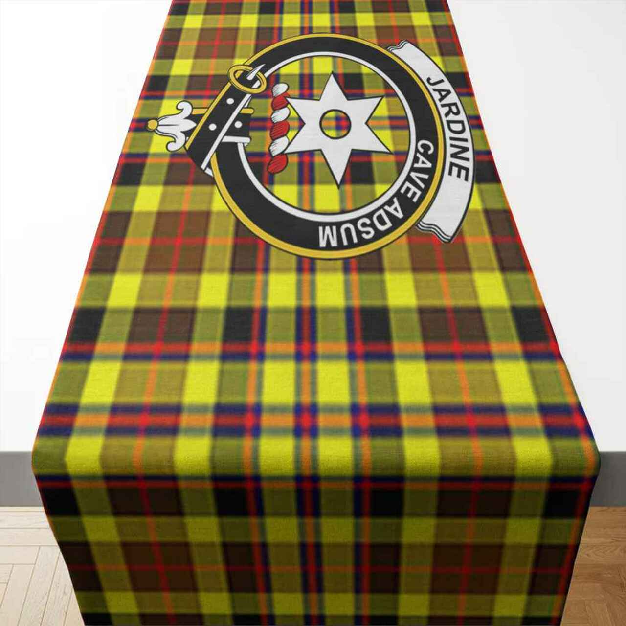 Clan Jardine Tartan Crest Table Runner Cotton MF76 Jardine Tartan Tartan Table Runner   