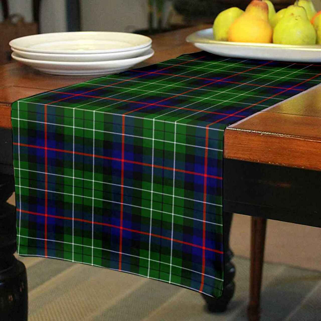 Clan Leslie Hunting Tartan Table Runner Cotton IV92 Leslie Hunting Tartan Tartan Table Runner   