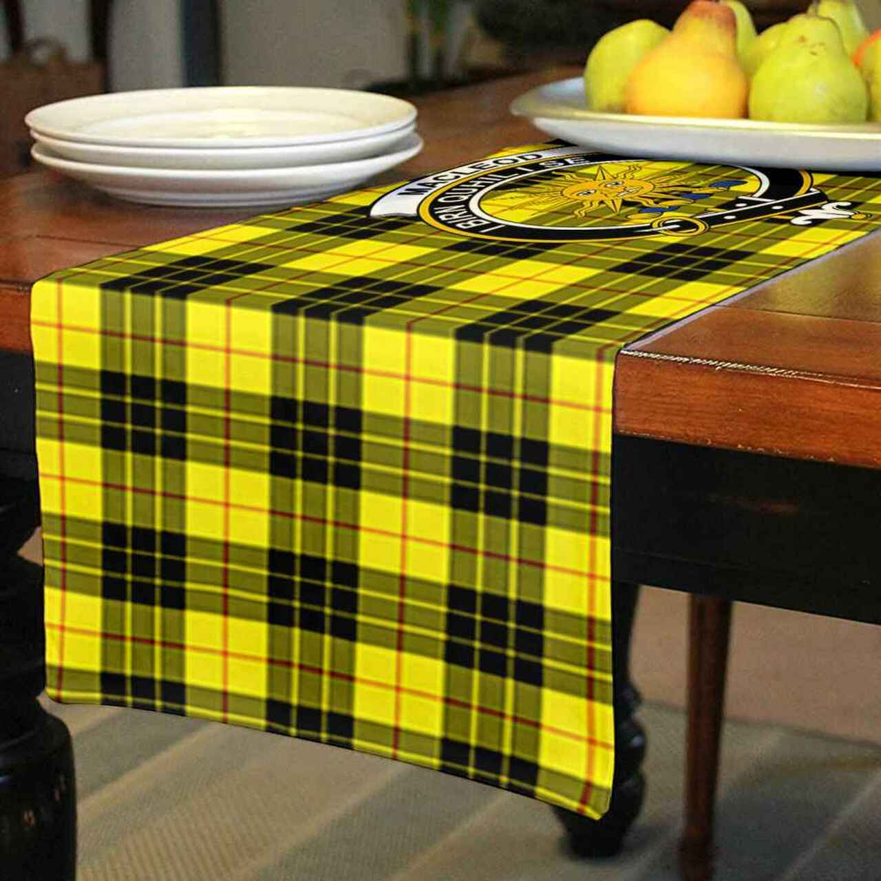 Clan Clan MacLeod Tartan Crest Table Runner Cotton TZ76 MacLeod Tartan Tartan Table Runner   