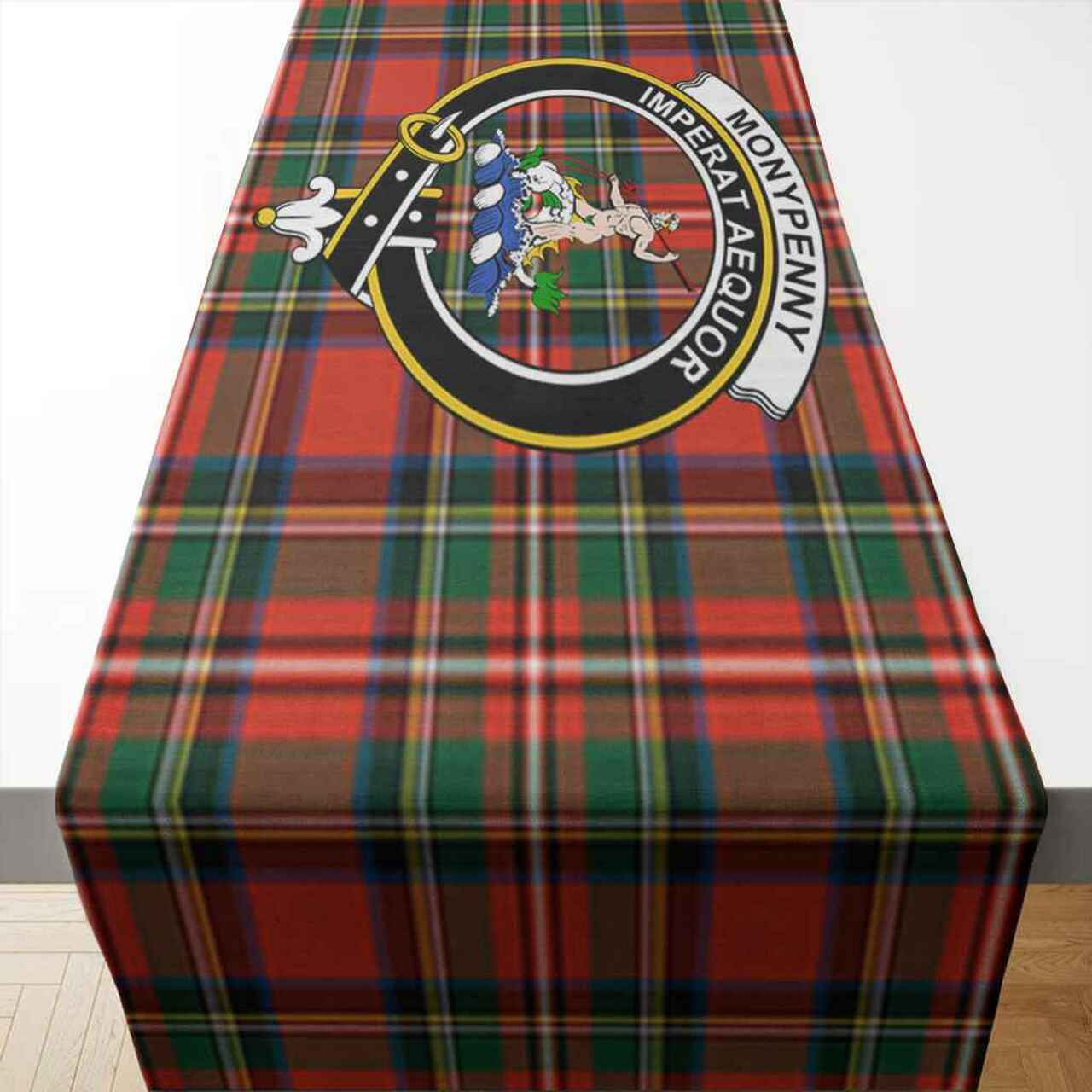 Clan Clan Monypenny Tartan Crest Table Runner Cotton VD76 Monypenny Tartan Tartan Table Runner   