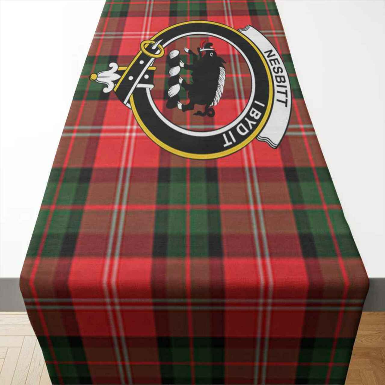 Clan Clan Nesbitt Tartan Crest Table Runner Cotton BY62 Nesbitt Tartan Tartan Table Runner   