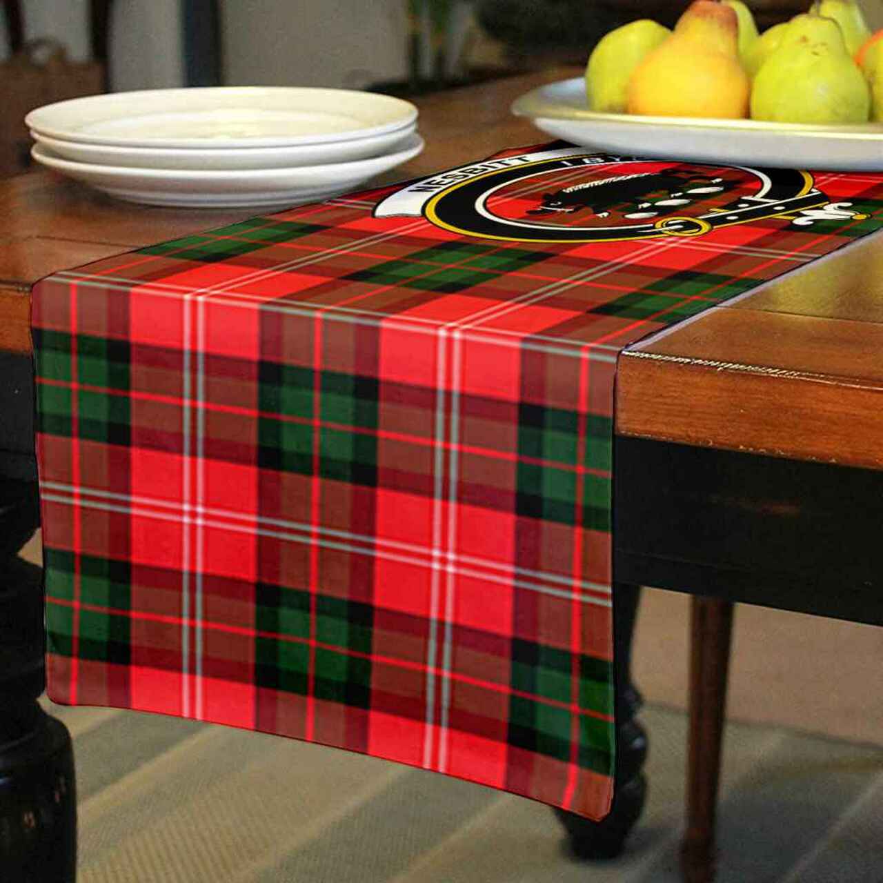 Clan Clan Nesbitt Tartan Crest Table Runner Cotton BY62 Nesbitt Tartan Tartan Table Runner   