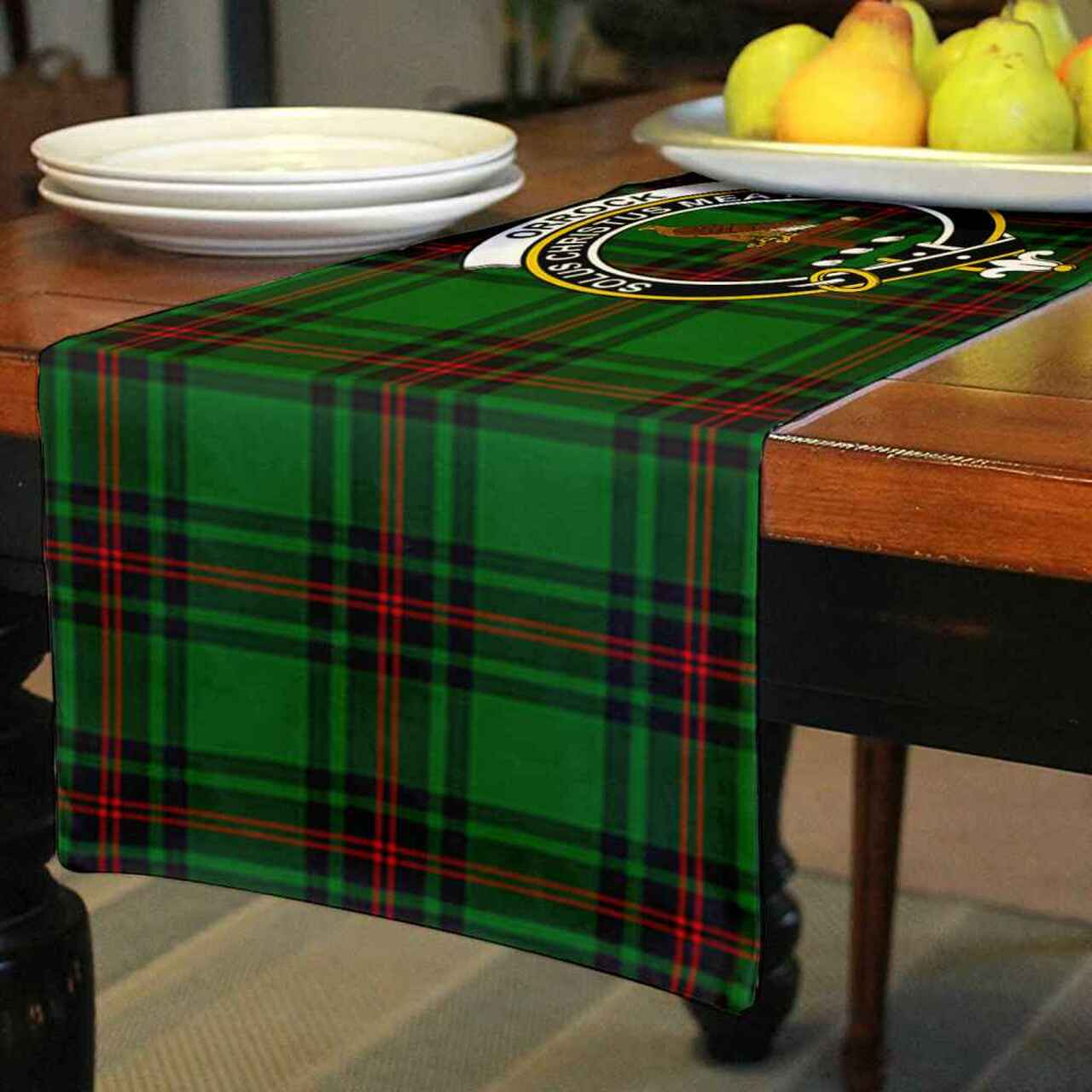 Clan Clan Clan Orrock Tartan Crest Table Runner Cotton XP95 Orrock Tartan Tartan Table Runner   