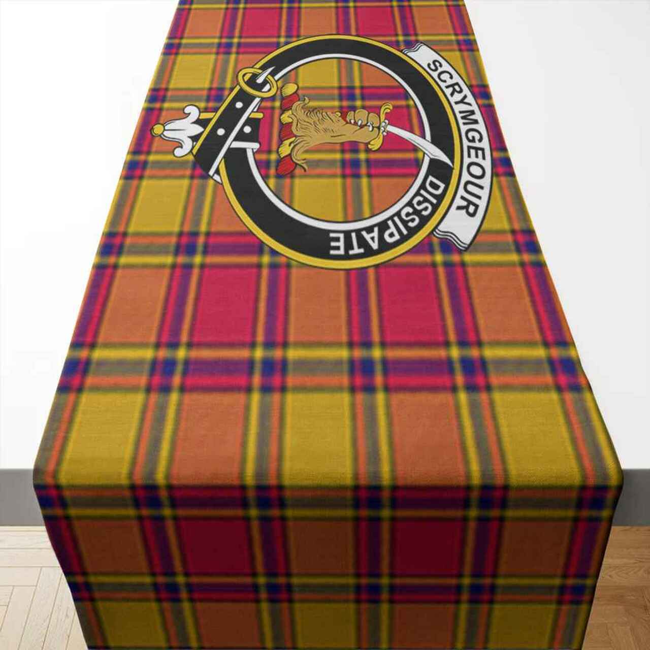 Clan Scrymgeour Tartan Crest Table Runner Cotton KH75 Scrymgeour Tartan Tartan Table Runner   