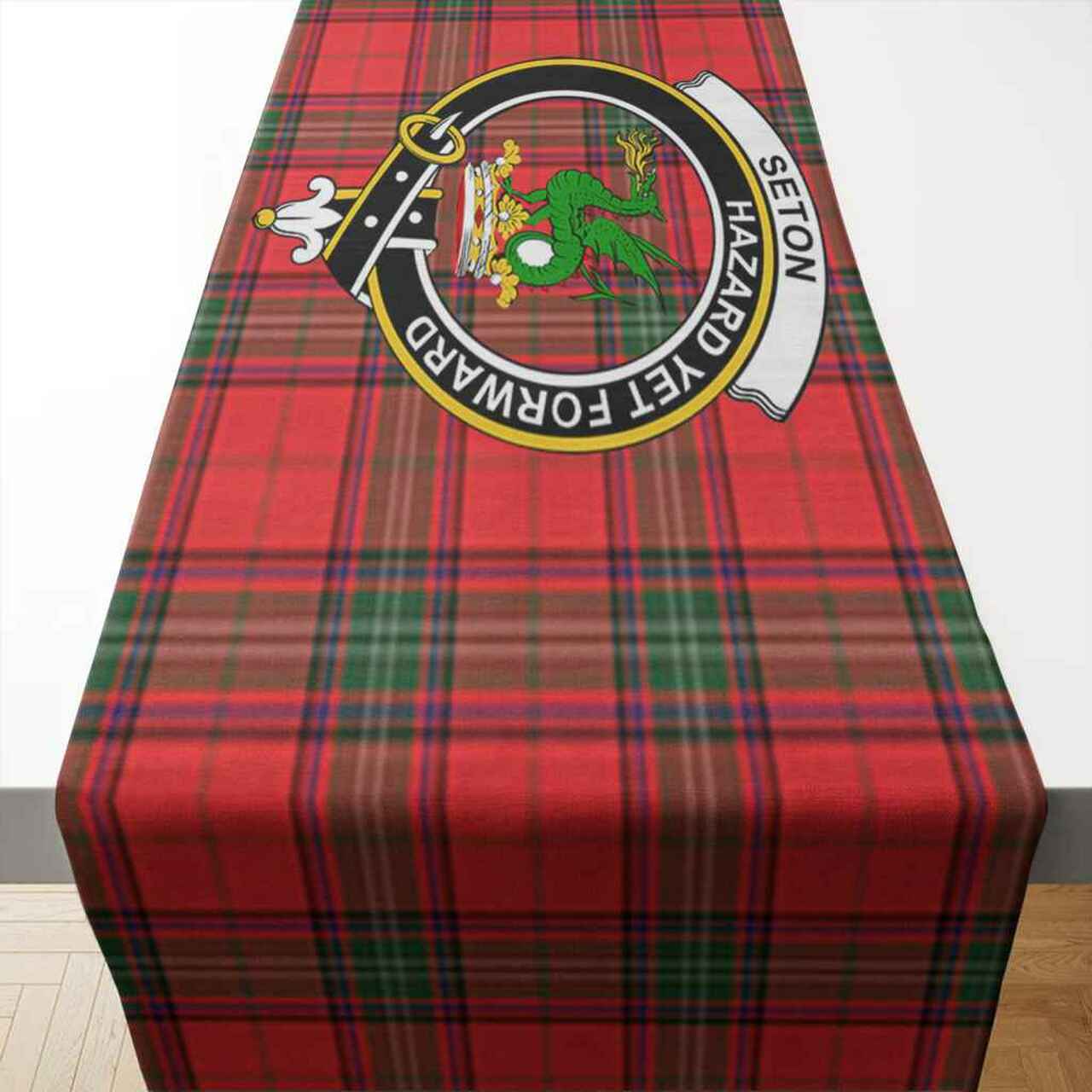 Clan Seton Tartan Crest Table Runner Cotton RK90 Seton Tartan Tartan Table Runner   