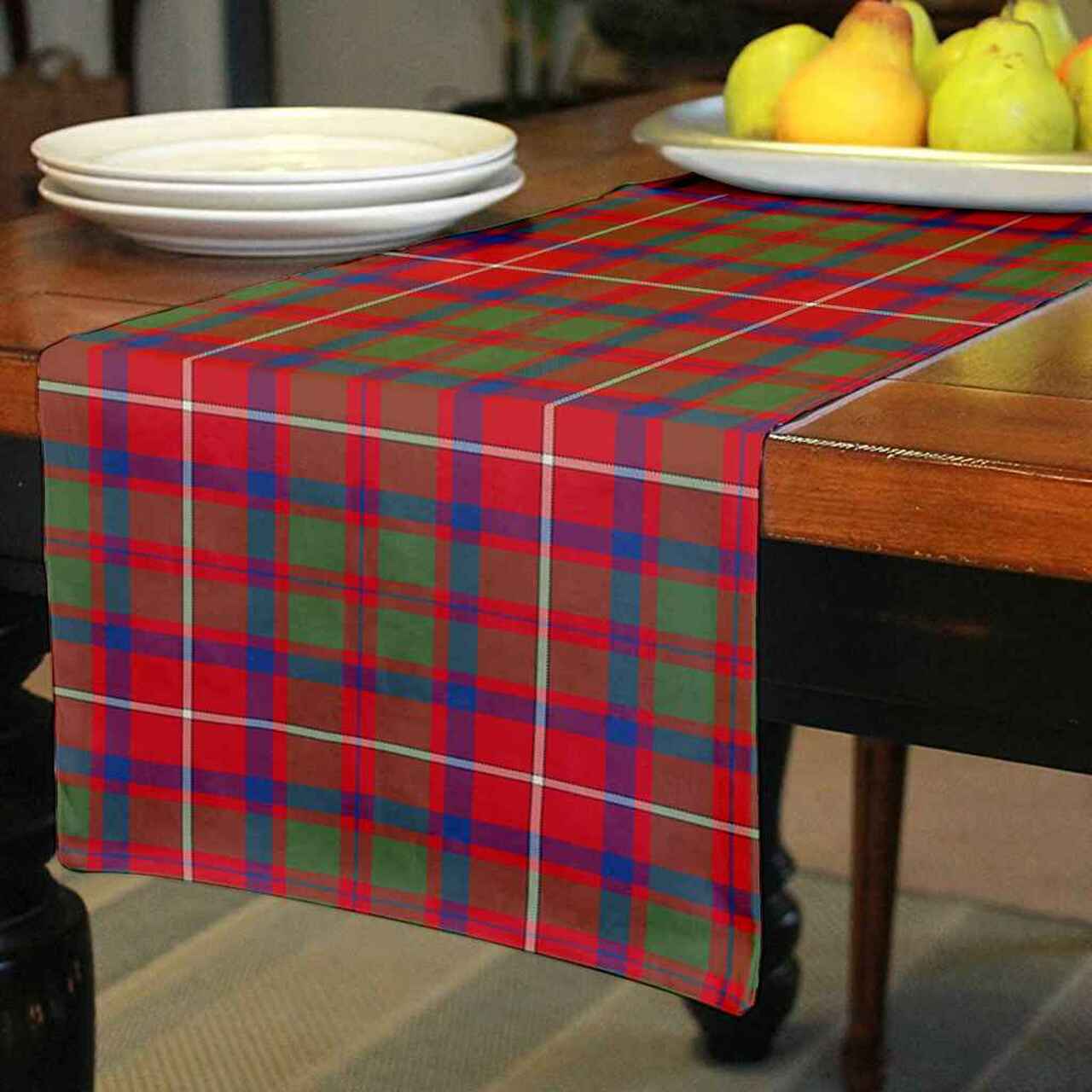 Clan Shaw Red Modern Tartan Table Runner Cotton BX88 Shaw Red Modern Tartan Tartan Table Runner   