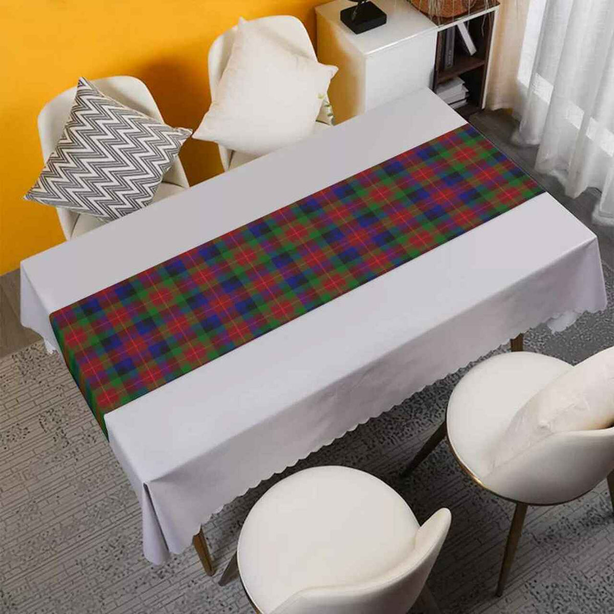 Clan Tennant Tartan Table Runner Cotton BJ56 Tennant Tartan Tartan Table Runner   