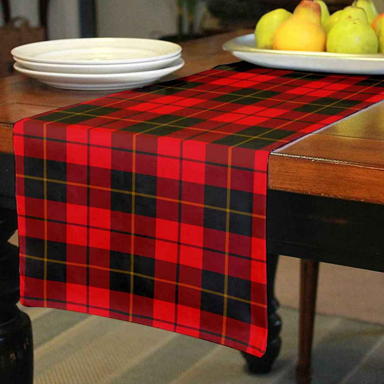 Clan Wallace Weathered Tartan Table Runner Cotton EM51 Wallace Weathered Tartan Tartan Table Runner   