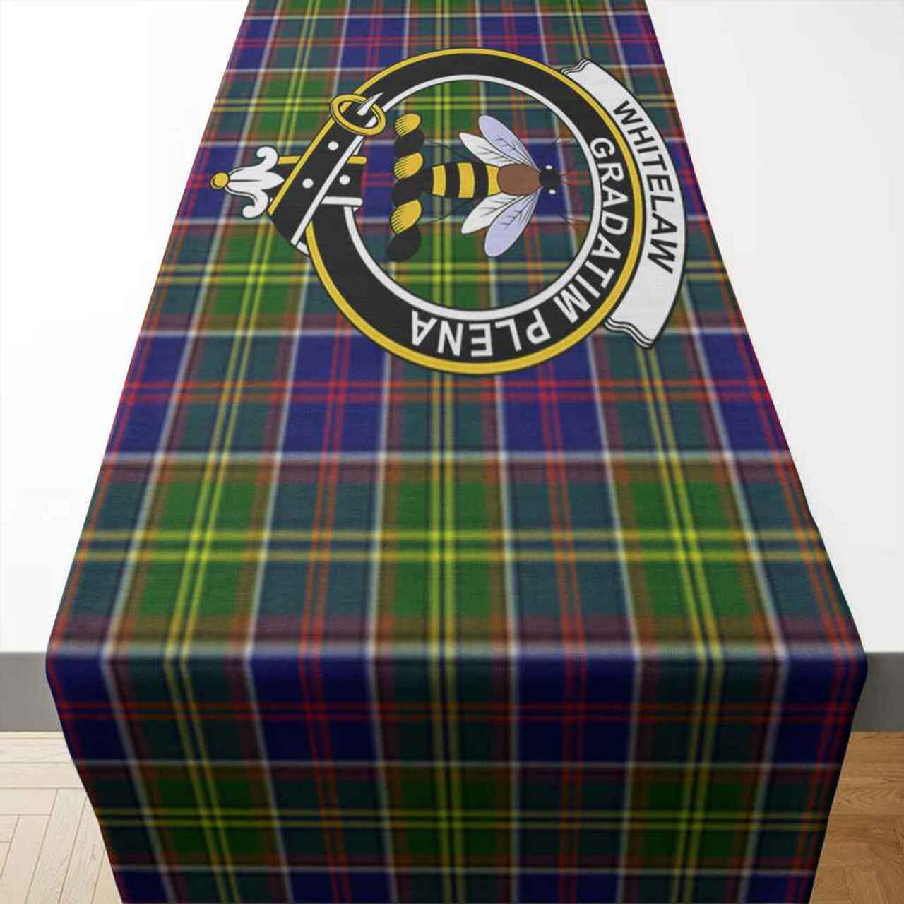 Clan Whitelaw Tartan Crest Table Runner Cotton KN51 Whitelaw Tartan Tartan Table Runner   