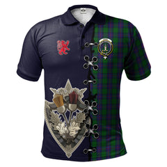 Clan Shaw Tartan Polo Shirt - Lion Rampant And Celtic Thistle Style SJ77 Shaw Tartan Tartan Polo   