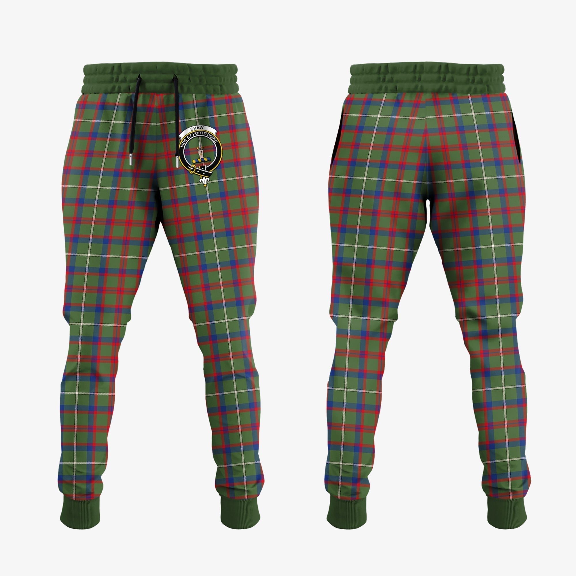 Clan Clan Shaw Green Modern Tartan Crest Jogger Sweatpants PD98 Clan Shaw Tartan Today   