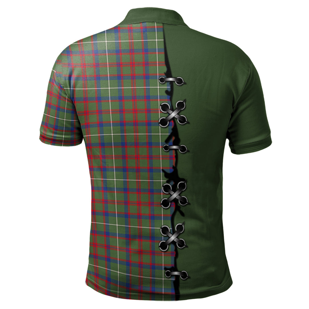 Clan Shaw Green Modern Tartan Polo Shirt - Lion Rampant And Celtic Thistle Style GV61 Shaw Green Modern Tartan Tartan Polo   