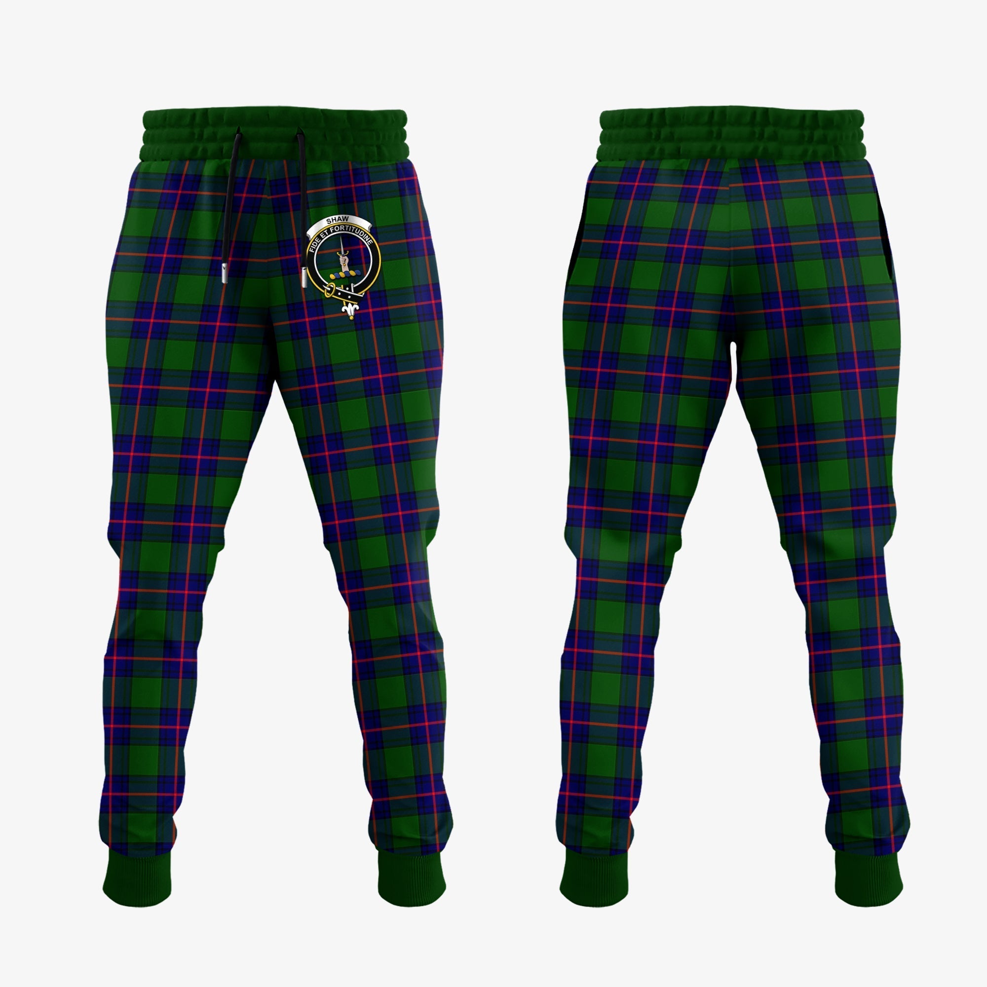 Clan Shaw Modern Tartan Crest Jogger Sweatpants DD25 Clan Shaw Tartan Today   