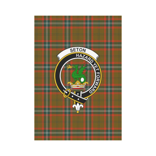 Clan Seton Hunting Modern Tartan Crest Garden Flag CY28 Clan Seton Tartan Today   