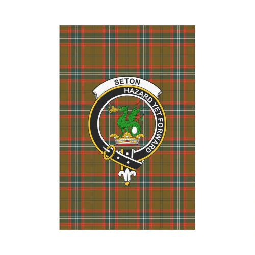 Clan Seton Hunting Modern Tartan Crest Garden Flag CY28 Clan Seton Tartan Today   