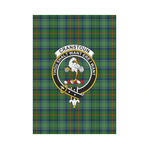 Clan Cranston Modern Tartan Crest Garden Flag UR11 Clan Hall Tartan Today   