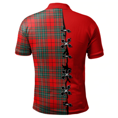 Clan Cheyne Tartan Polo Shirt - Lion Rampant And Celtic Thistle Style SX78 Cheyne Tartan Tartan Polo   