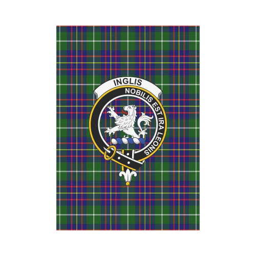 Clan Inglis Modern Tartan Crest Garden Flag IL65 Clan Inglis Tartan Today   