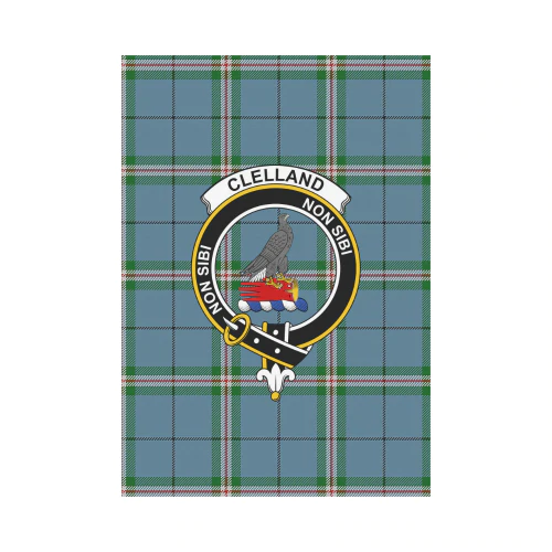 Clan Clelland Modern Tartan Crest Garden Flag JV79 Clan Clelland Tartan Today   