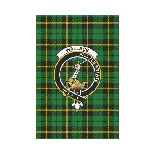 Clan Wallace Hunting - Green Tartan Crest Garden Flag BE23 Clan Wallace Tartan Today   