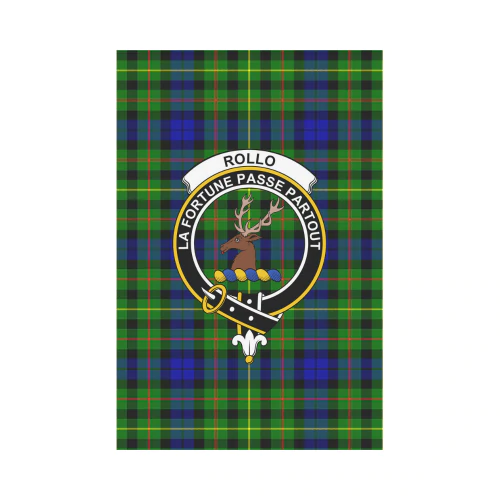 Clan Rollo Tartan Crest Garden Flag GS80 Clan Rollo Tartan Today   