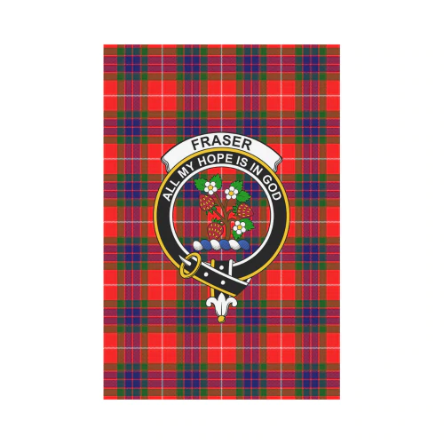 Clan Fraser Modern Tartan Crest Garden Flag SI64 Clan Fraser Tartan Today   