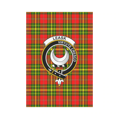 Clan Leask Tartan Crest Garden Flag BR50 Clan Leask Tartan Today   