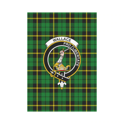 Clan Wallace Hunting - Green Tartan Crest Garden Flag BE23 Clan Wallace Tartan Today   