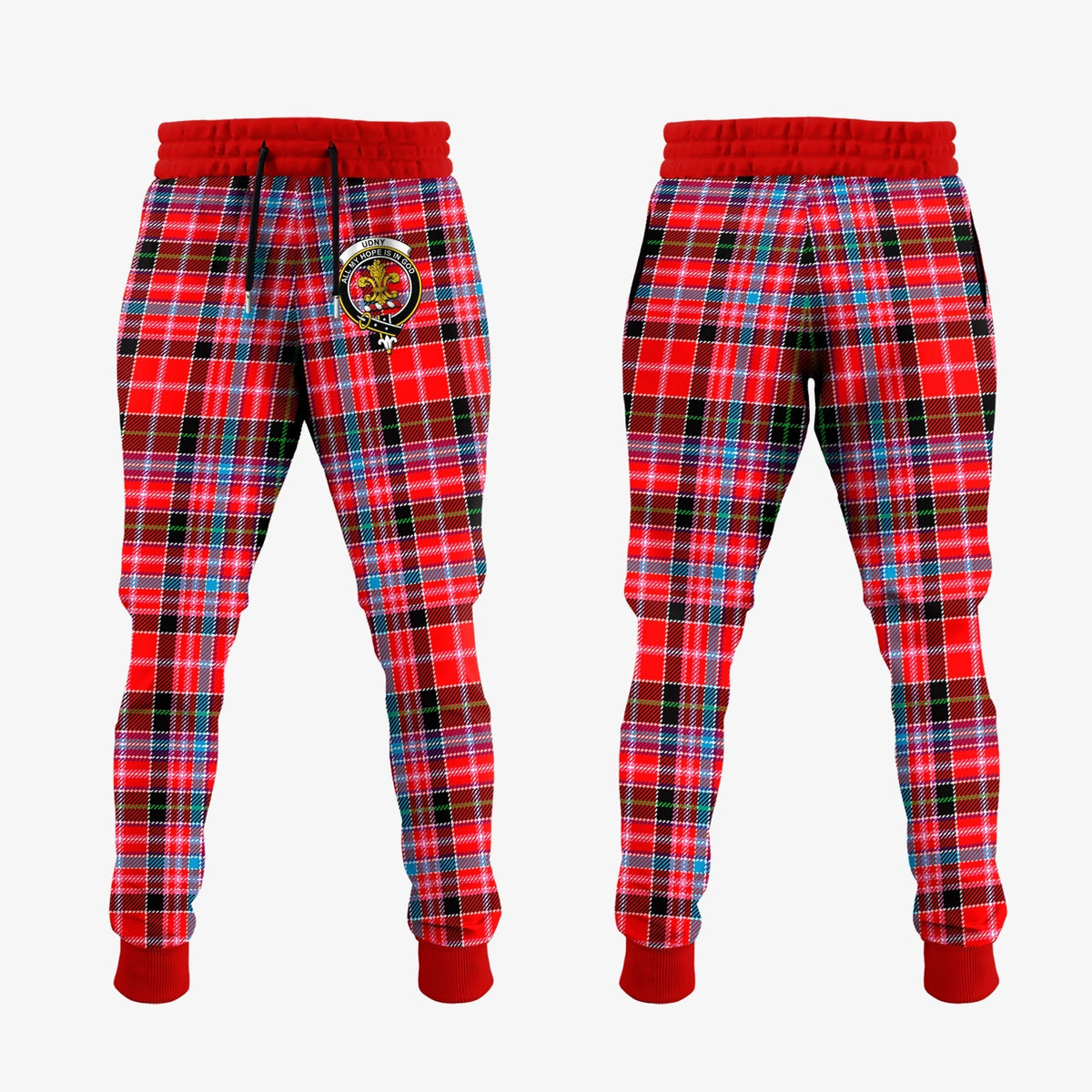 Clan Udny Tartan Crest Jogger Sweatpants PX75 Clan Udny Tartan Today   