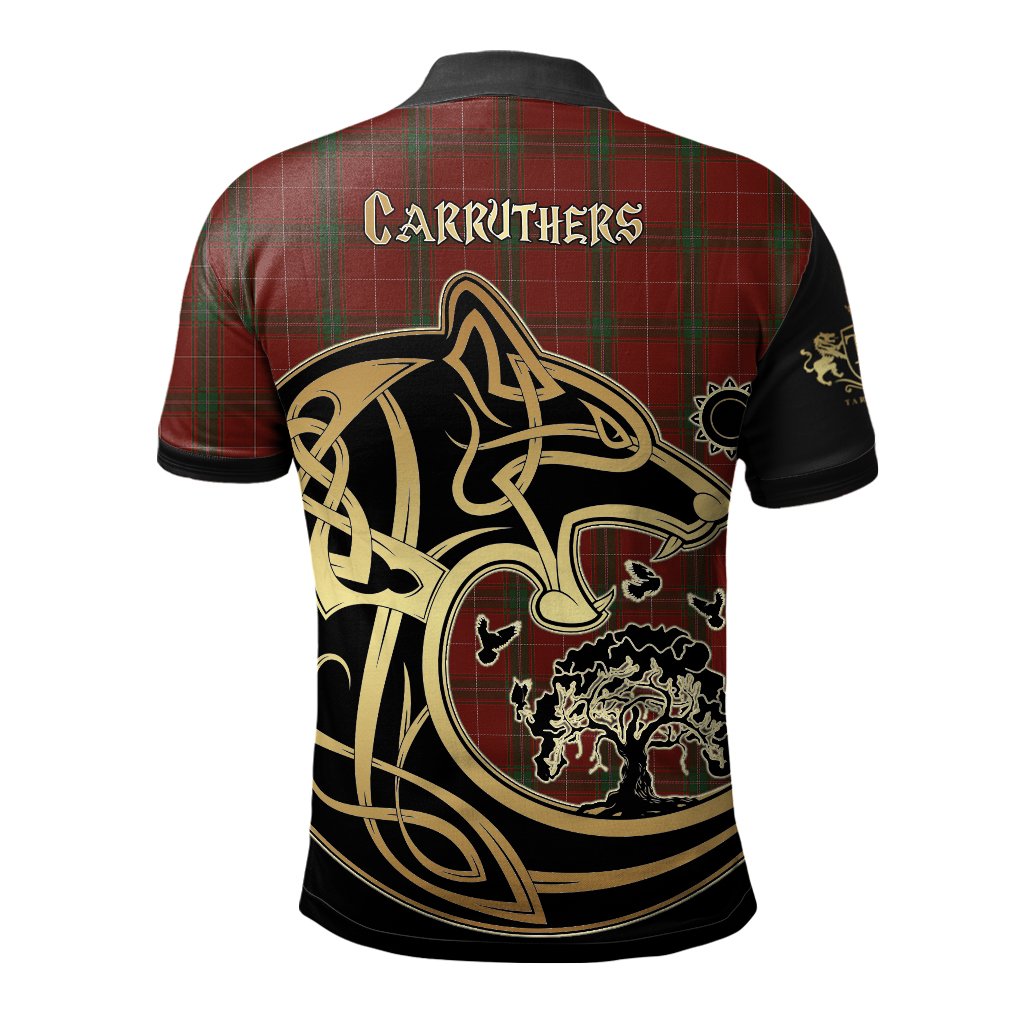 Clan Carruthers Modern Tartan Official Crest Polo Shirt Viking Wolf UU82 Carruthers Modern Tartan Official Tartan Tartan Polo   