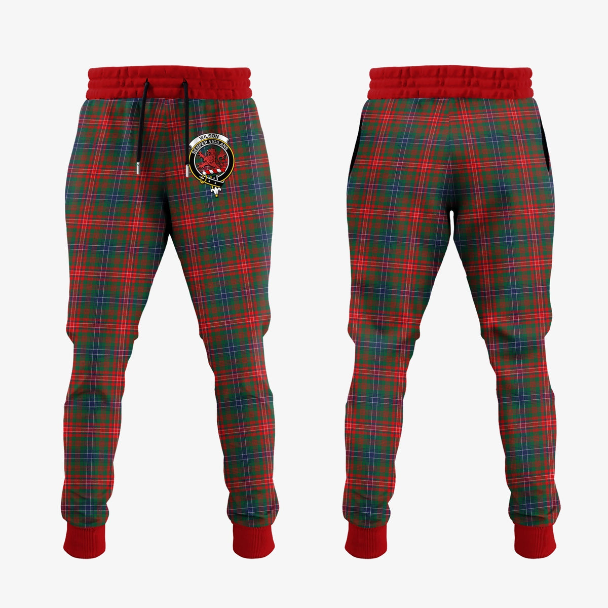 Clan Wilson Modern Tartan Crest Jogger Sweatpants TP61 Clan Wilson Tartan Today   