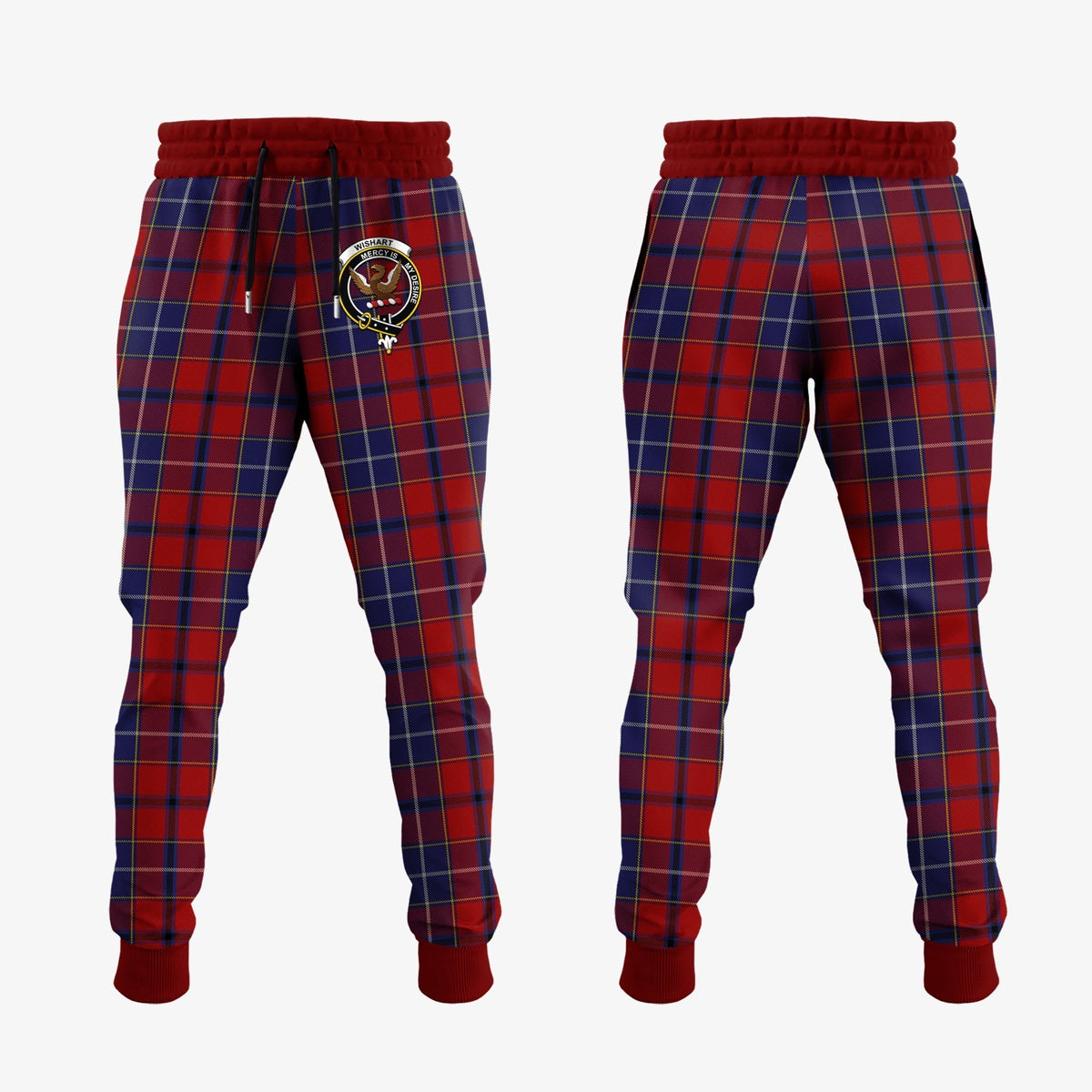 Clan Wishart Dress Tartan Crest Jogger Sweatpants LG96 Clan Wishart Tartan Today   